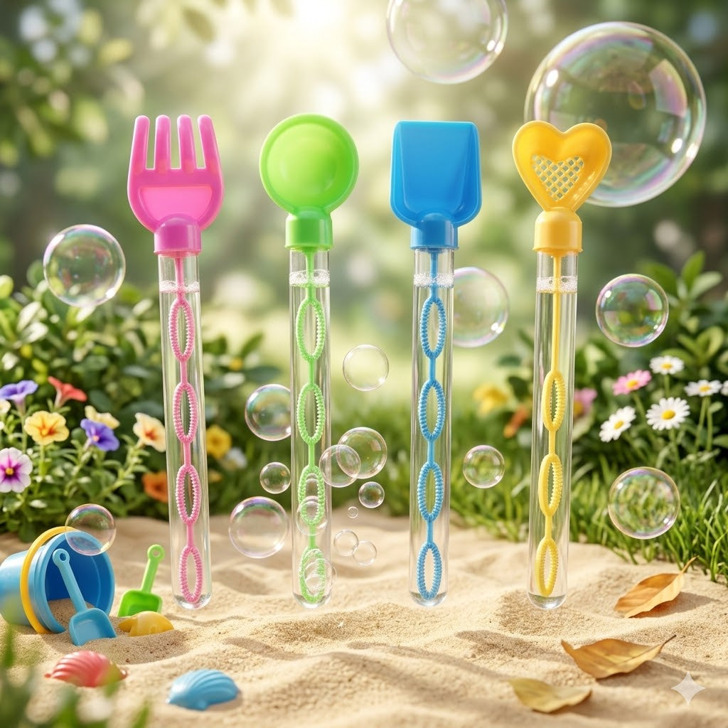 Kids 26cm Beach Bubble Wand Outdoor Toy Set