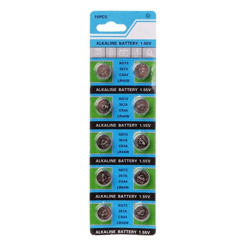 10-Piece AG13 1.55V Alkaline Button Cell Battery Set
