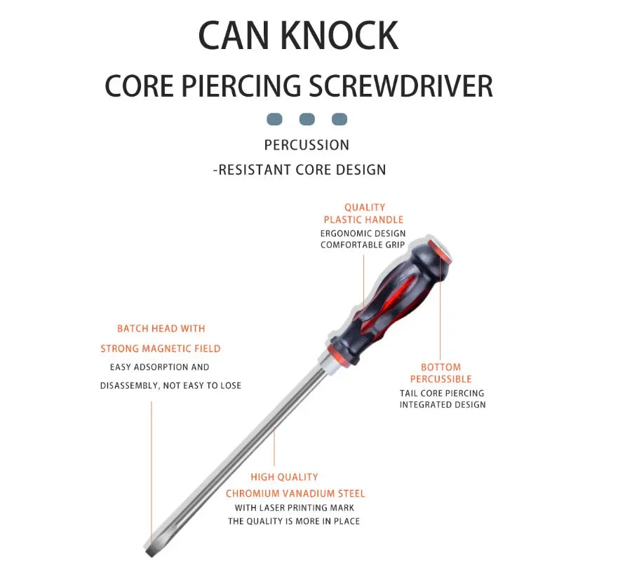 7-Piece Magnetic Percussive Screwdriver Kit for DIY