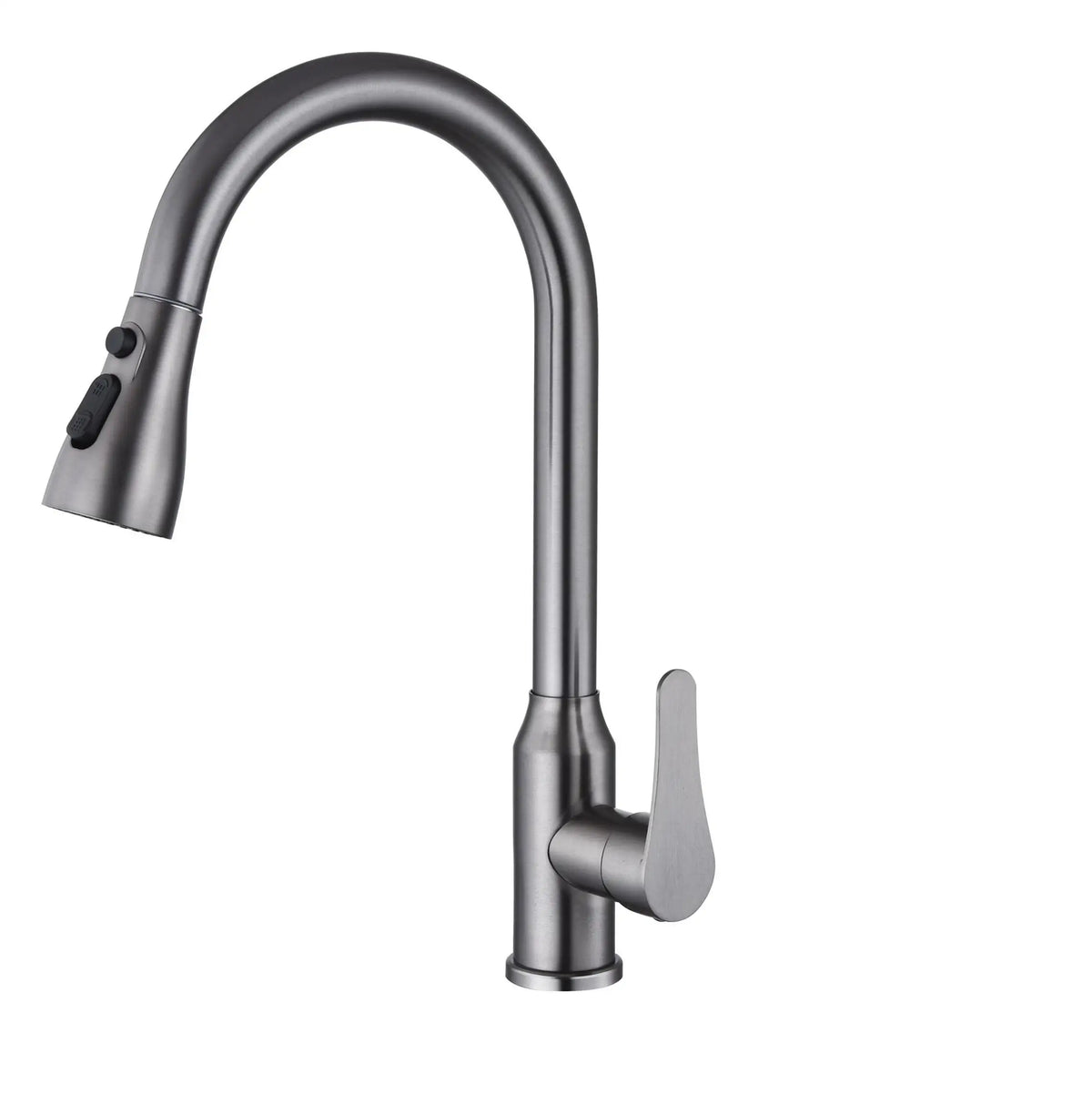 Brushed Grey Stainless Steel Pull Out Kitchen Faucet