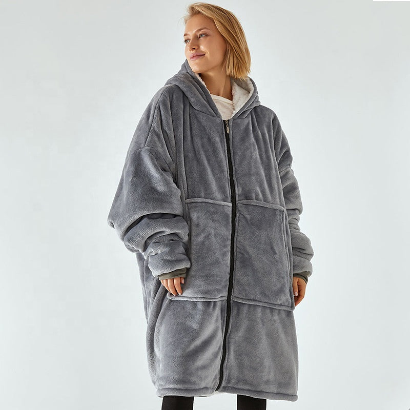 Oversized Sherpa Wearable Hoodie Blanket