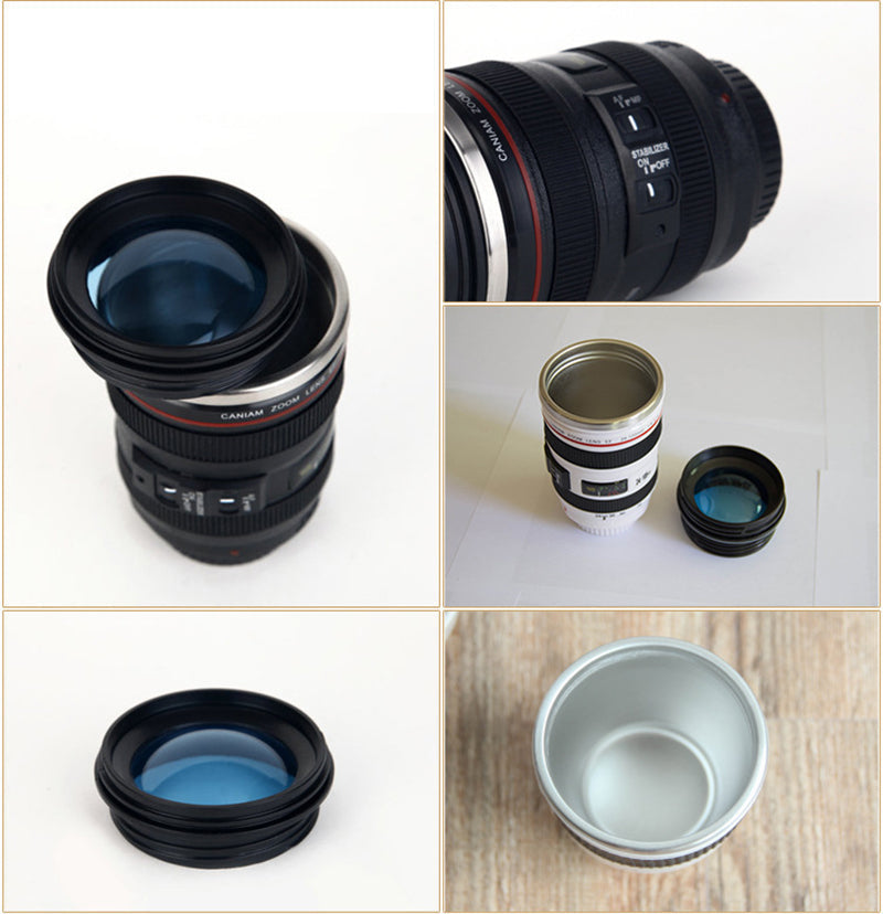 Camera Lens Travel Mug with Lid