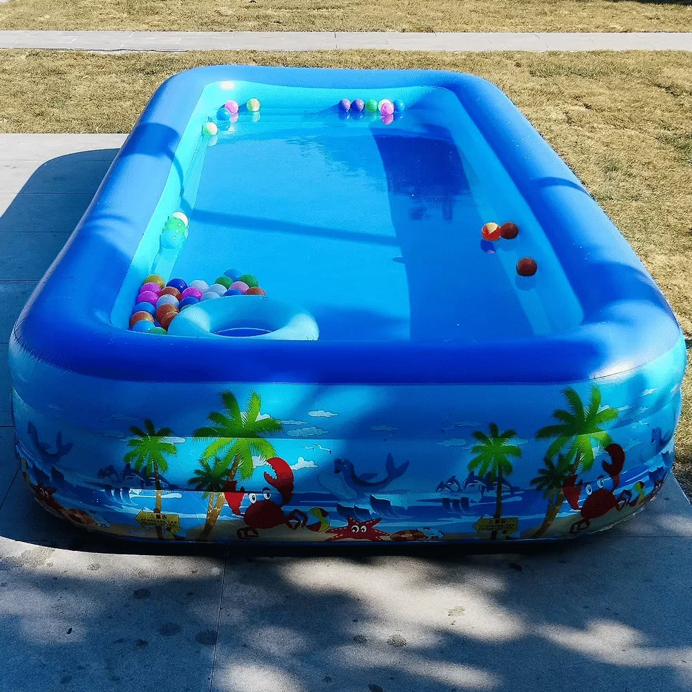 Kids Inflatable Rectangular Swimming Pool 180x130x56 cm