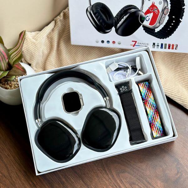 P9 Ultra 2 Smartwatch Set with Headphones and 7 Straps