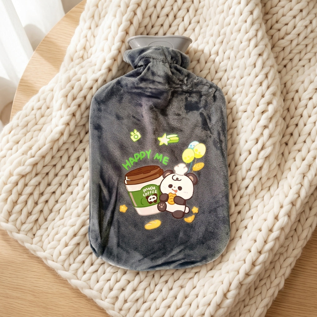 2L Hot Water Bottle with Plush Cover