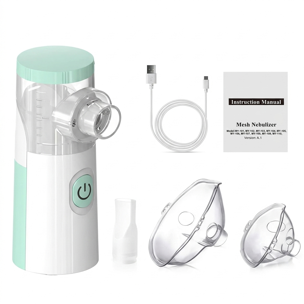 Portable Mesh Nebulizer with Masks and USB Cable