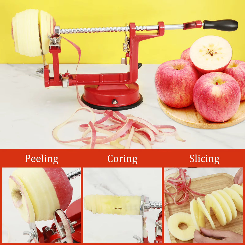 Apple Peeler Corer Stainless Core Slice Cutter Hand-Cranked Fruit Peeler Slicing Tool Kitchen Apple Potatoes Slicer Corer Cutter