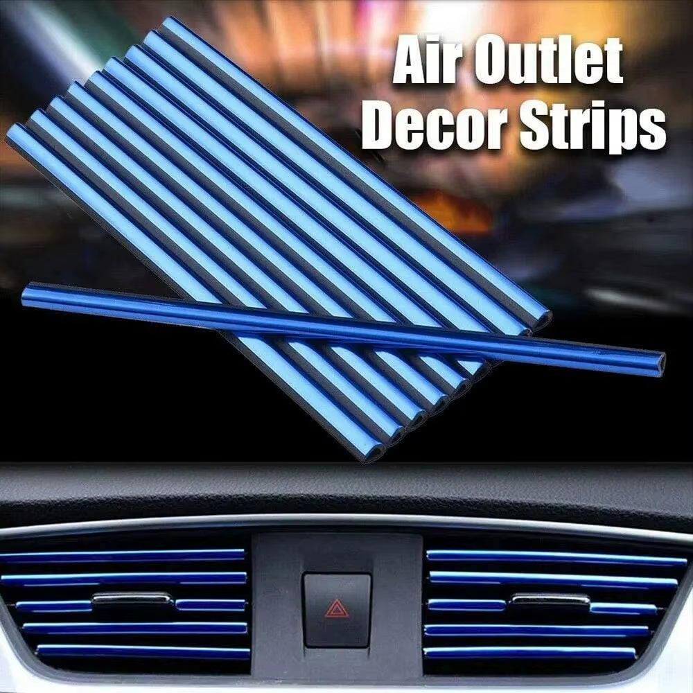 10Pcs 20Cm Car Air Conditioner Outlet Decorative U Shape Moulding Trim Decor Strips Car Styling Car Door Edge Corner Protector