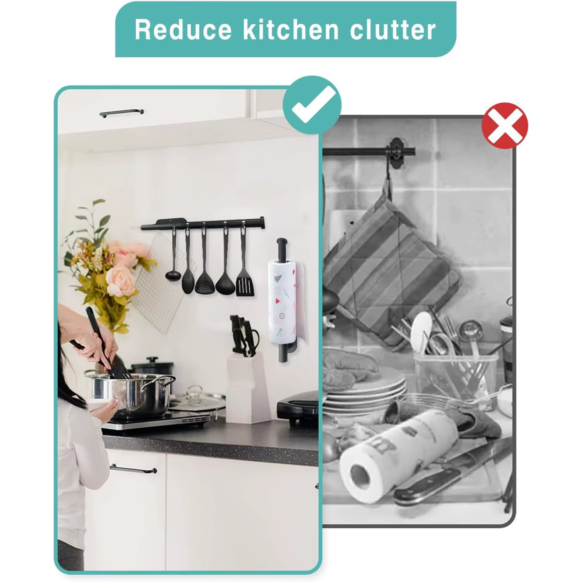 Kitchen Paper Towel Holder Adhesive Tissue Hanger Toilet Roll Paper Dispenser Cabinet Storage Napkin Rack Bathroom Accessories