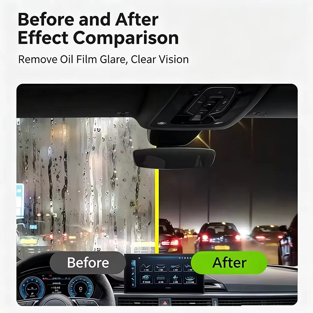 Car Glass Cleaner Gel & Foam Windshield Watermark Remover Anti-Fog Coating, Fast Cleaning Rainproof for Car Glass Windows