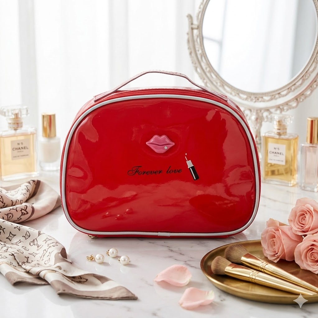 Portable Makeup Vanity Case with Carry Handle