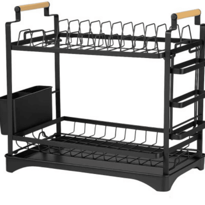 2-Tier Stainless Steel Dish Drying Rack with Drip Tray