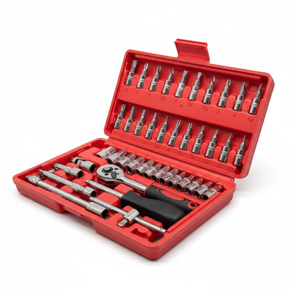 Socket Wrench Tool Set with Storage Case 46 Pieces