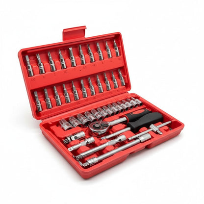 Socket Wrench Tool Set with Storage Case 46 Pieces