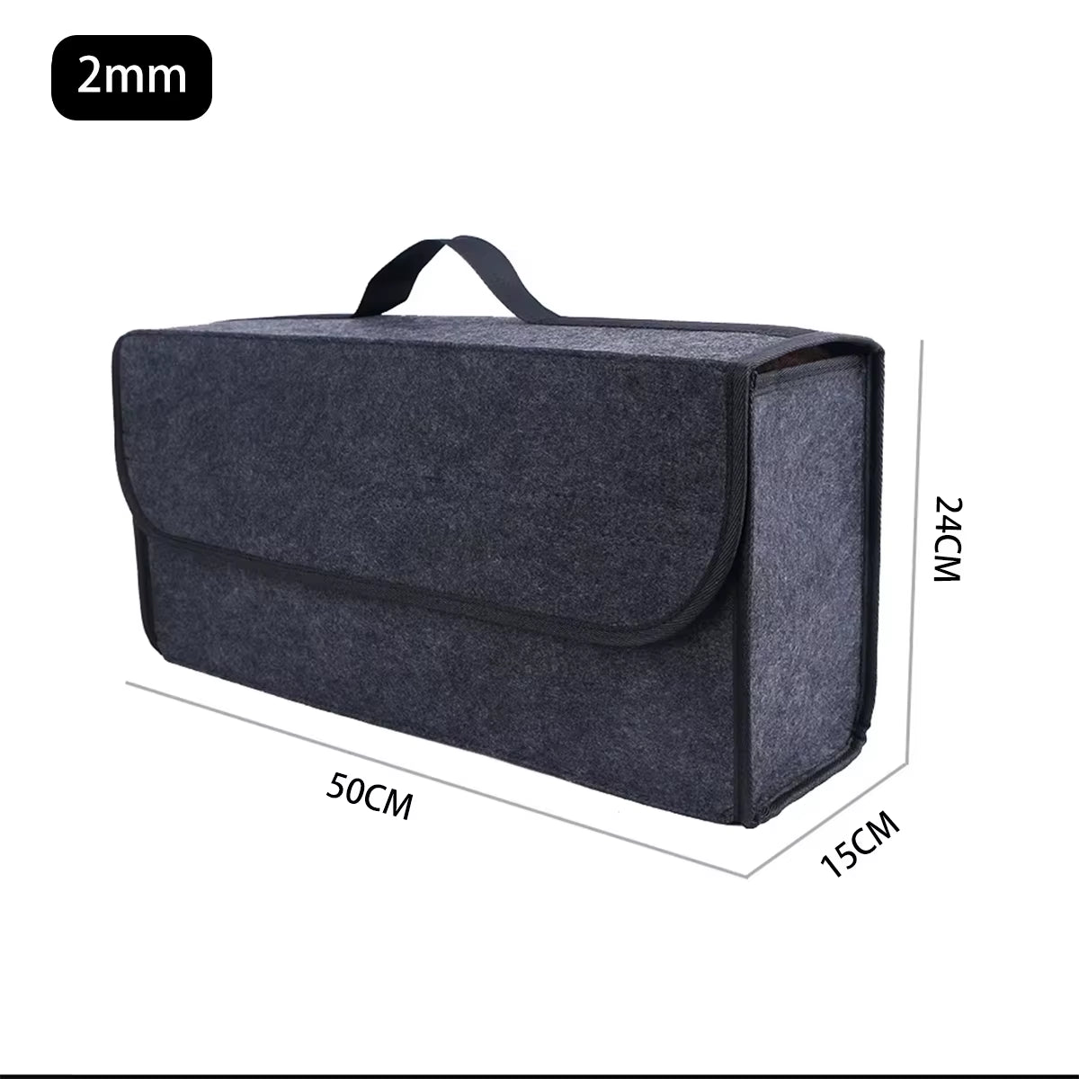 1PC Dark Gray Car Felt Storage Box Car Storage Bag Enlarged and Thickened Soft Felt Storage Box Household Storage Box