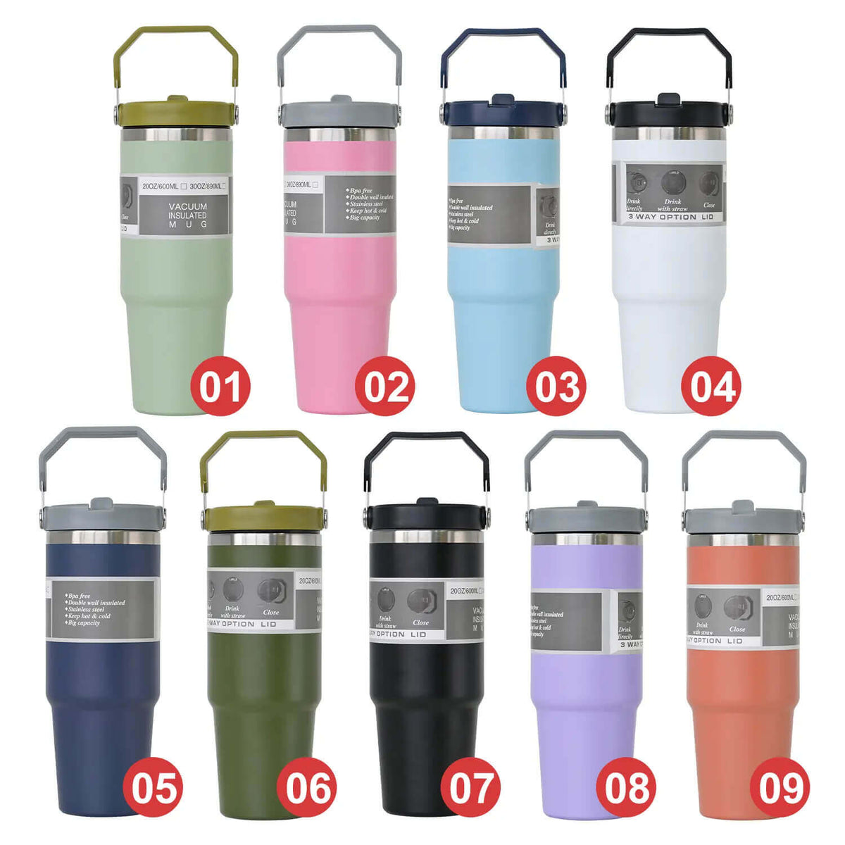 900ml Stainless Steel Vacuum Tumbler with Lid