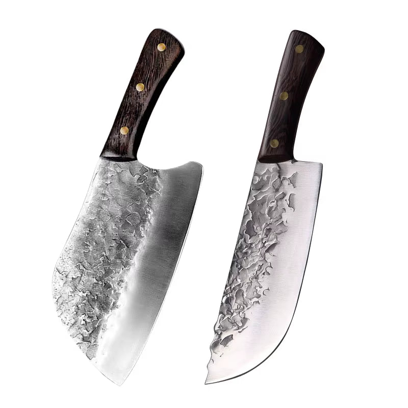 Hand Forged Knife High Carbon Butcher Knives Multifucntional Kitchen Meat Cutting Stainless Steel Wood Handle BBQ Cooking Knife