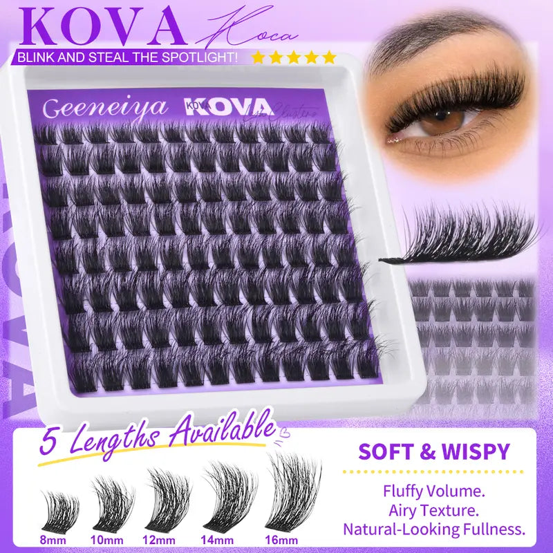 [Volmoire] Geeneiya 5 Styles Lash Clusters Kit, Volume/ Mega/ Full/ Bottom Eyelash Clusters Extensions with Everything You Need for Beginners and Proficient, DIY at Home Easily #Backtoschool #Sohochic, Lash Clusters
