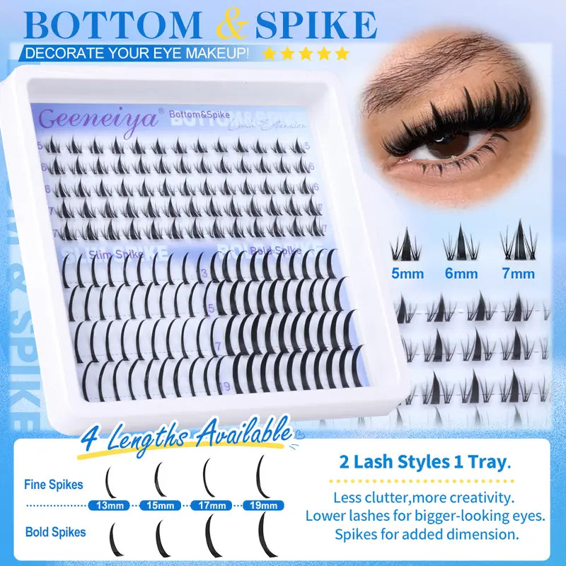 [Volmoire] Geeneiya 5 Styles Lash Clusters Kit, Volume/ Mega/ Full/ Bottom Eyelash Clusters Extensions with Everything You Need for Beginners and Proficient, DIY at Home Easily #Backtoschool #Sohochic, Lash Clusters