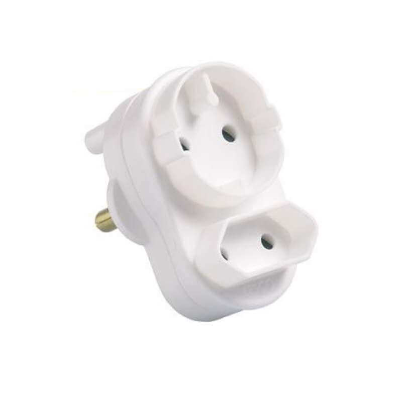 Compact 2-Way Electrical Wall Socket Adaptor