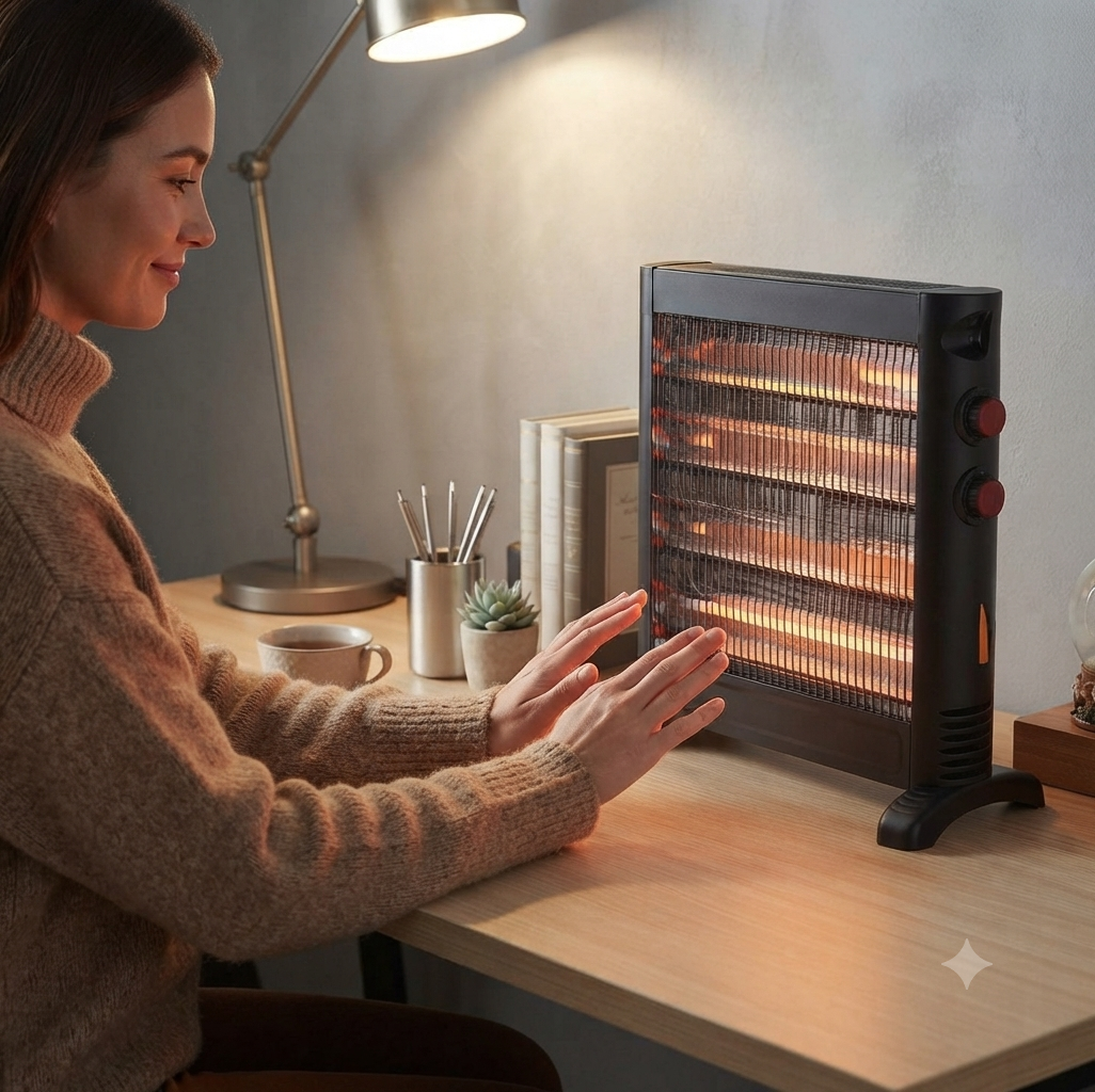 2000W 4 Bar Heater with Thermostat and Safety Switch