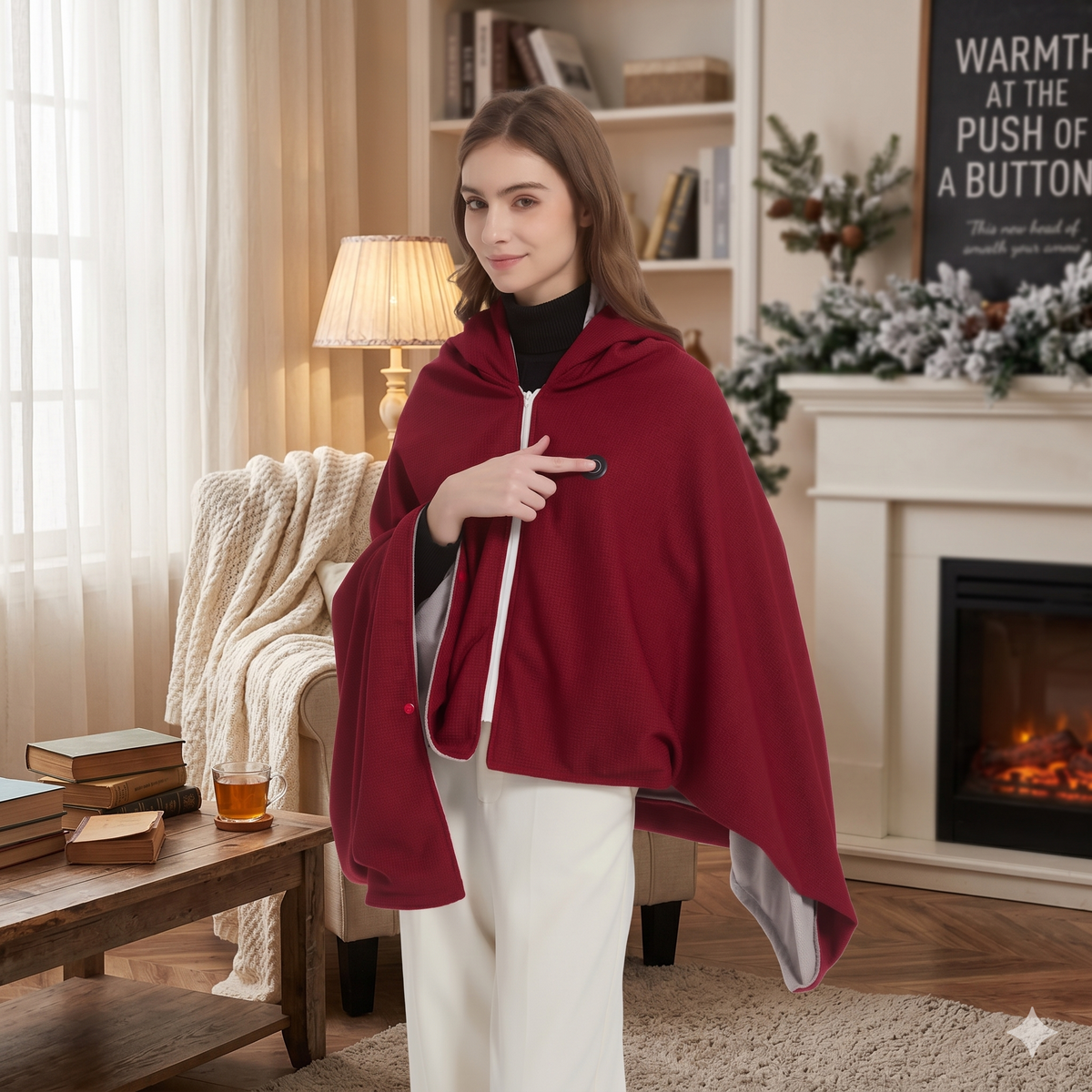 Unisex USB Heated Electric Hoodie Shawl