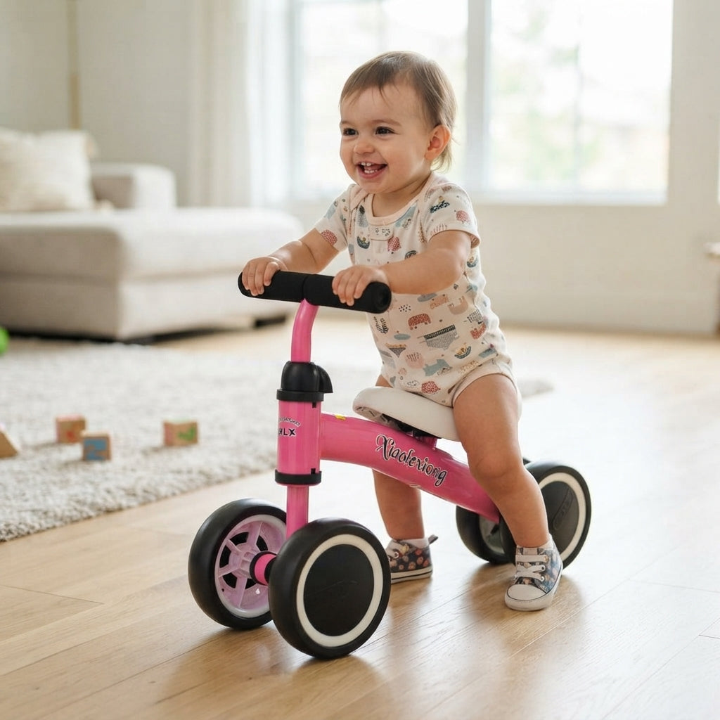 Adjustable Toddler Balance Bike with Double Wheels