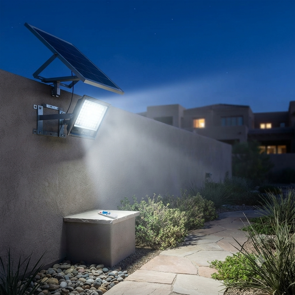 100W Solar LED Outdoor Flood Light System