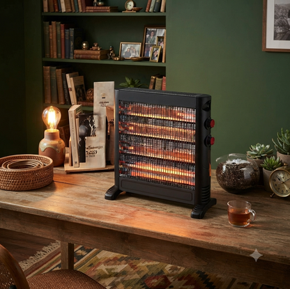 2000W 4 Bar Heater with Thermostat and Safety Switch