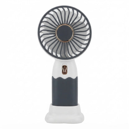 USB Rechargeable Handheld Mini Desk Fan with Base