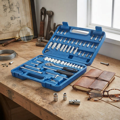53-Piece Socket Wrench Set and Multi-Purpose Repair Kit
