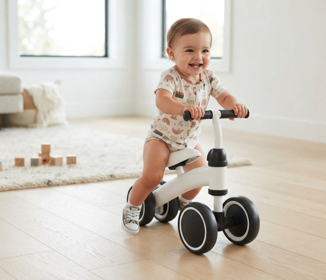 Adjustable Toddler Balance Bike with Double Wheels
