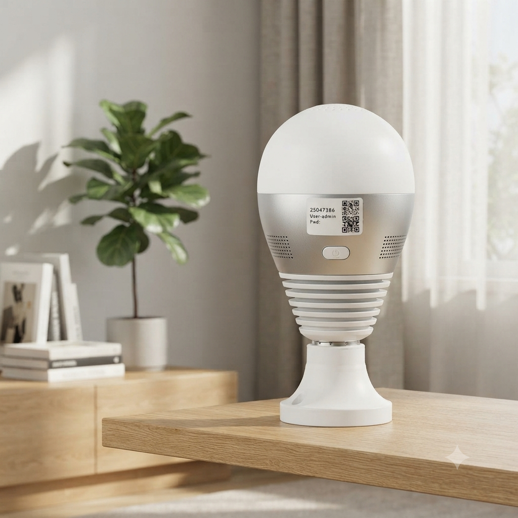 360-Degree Panoramic IP Camera Light Bulb