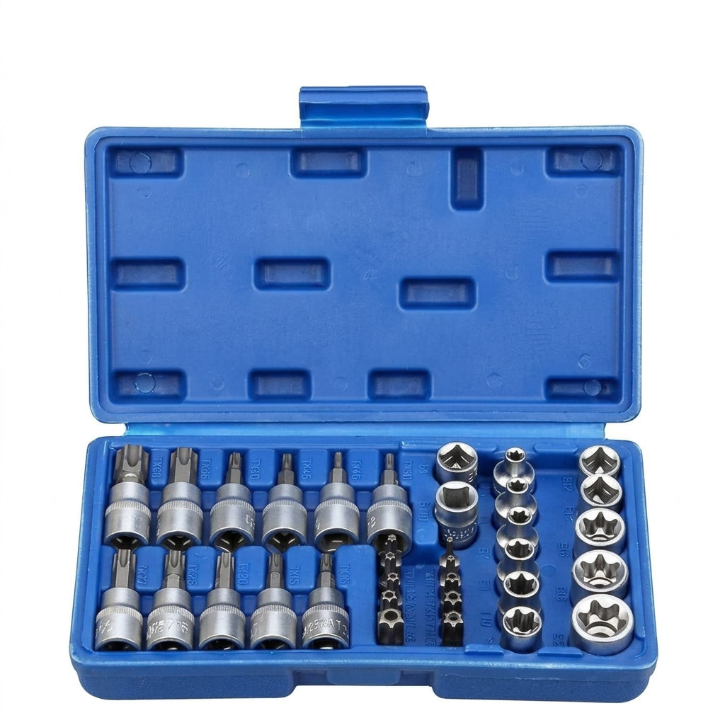 34-Piece Torx and E-Torx Star Socket Set