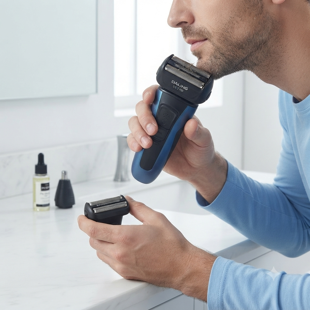 3-in-1 Rechargeable Electric Shaver with Grooming Attachments