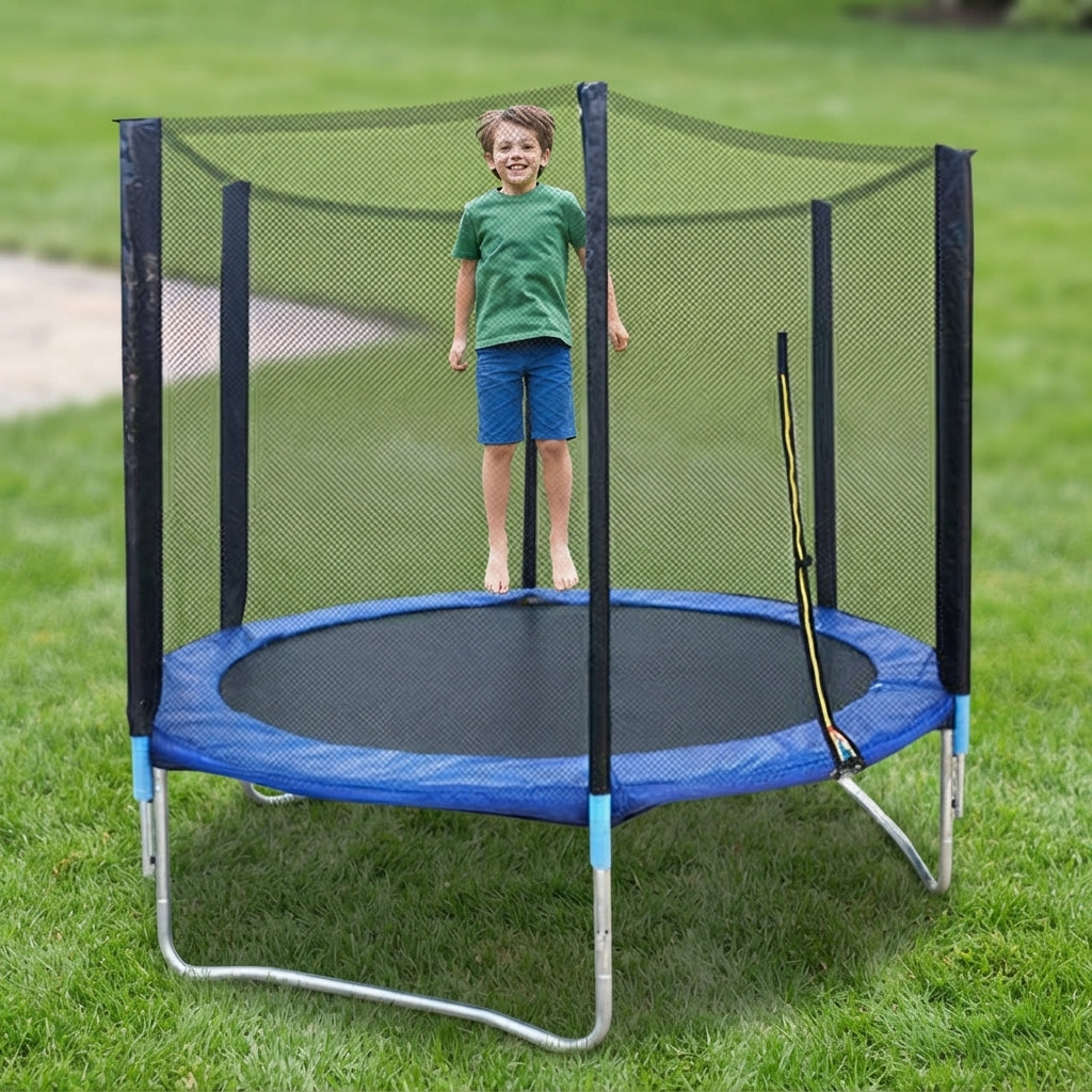 2.44m Outdoor Trampoline with Enclosure Safety Net