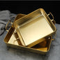 Gold Stainless Steel Multipurpose Serving Baking Tray