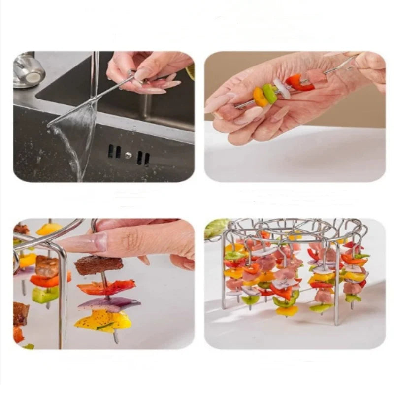 Stainless Steel Air Fryer Grill Rack and Skewer Set