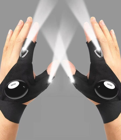 LED Summer Half-Finger Work & Outdoor Gloves
