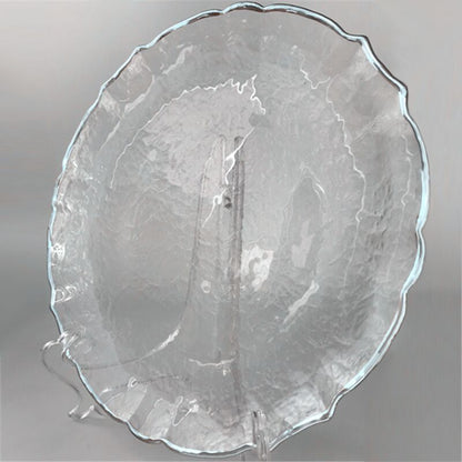 Gold Rimmed Flower Plastic Charger Plate