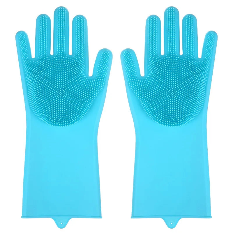 Heat Resistant Silicone Scrubber Magic Gloves