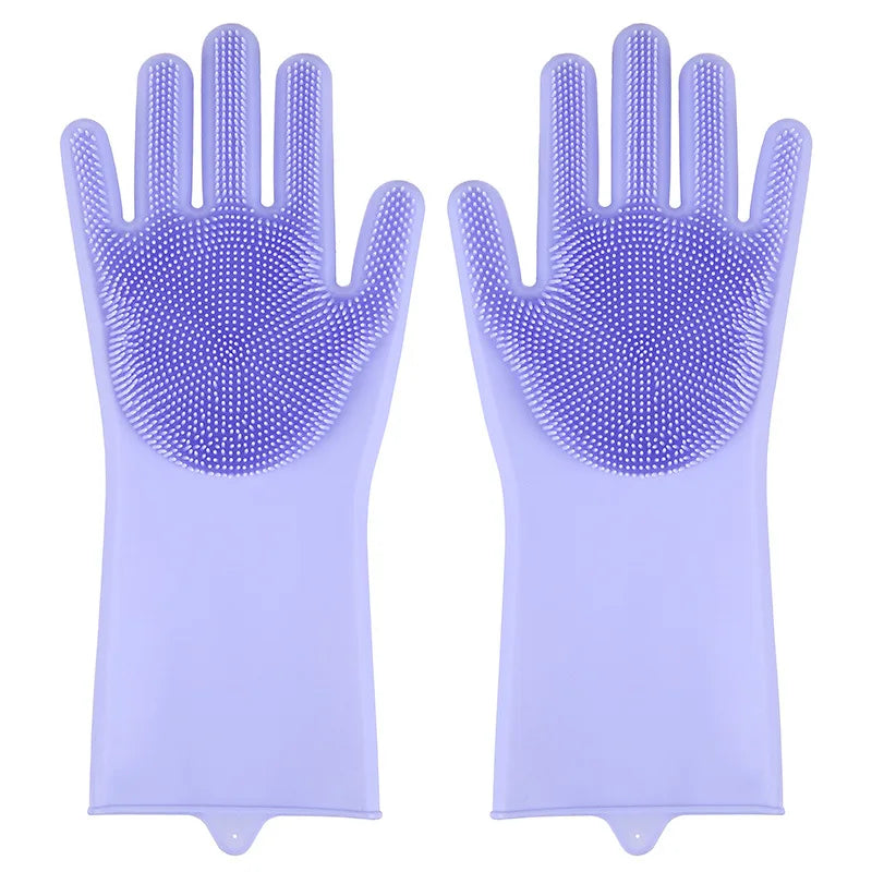 Heat Resistant Silicone Scrubber Magic Gloves