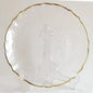Gold Rimmed Flower Plastic Charger Plate