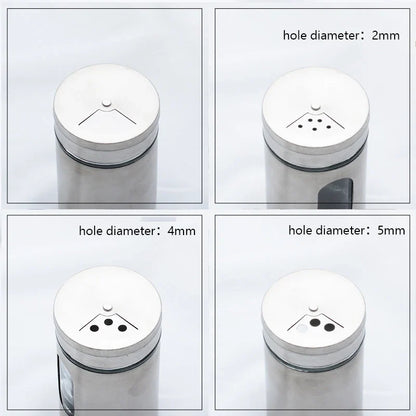 Stainless Steel Glass Spice Jar and Salt Pepper Shaker