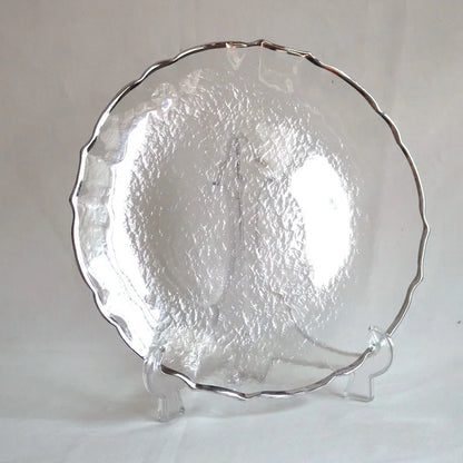 Gold Rimmed Flower Plastic Charger Plate