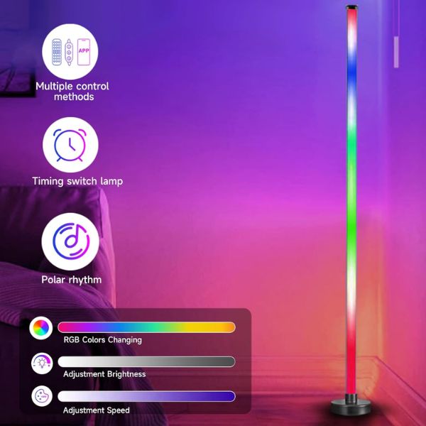 Smart RGB Corner Floor Lamp with Music Sync