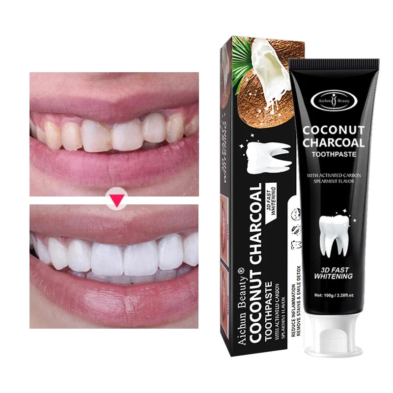 Coconut Charcoal Toothpaste Mint Extract for Teeth Whitening