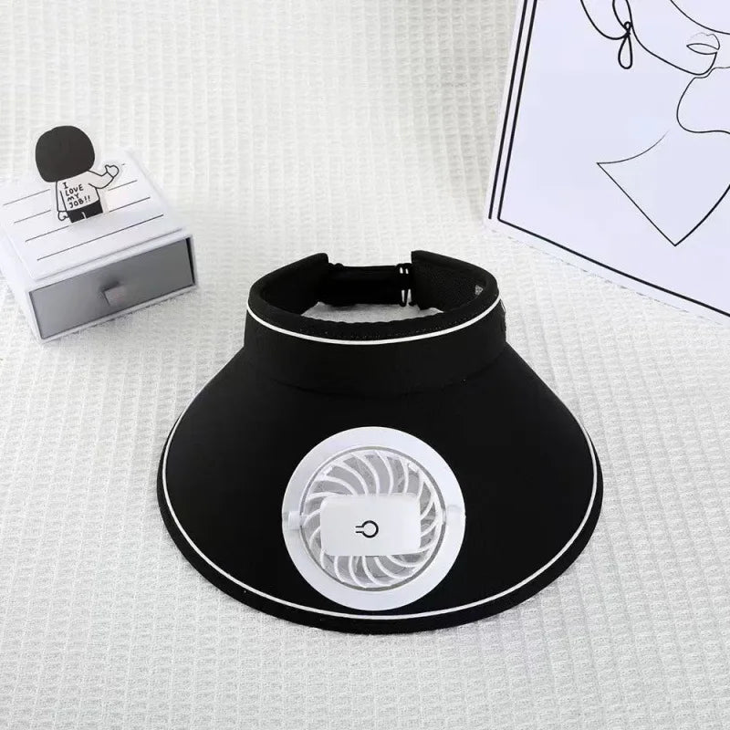 Women's Rechargeable Cooling Fan Sun Visor