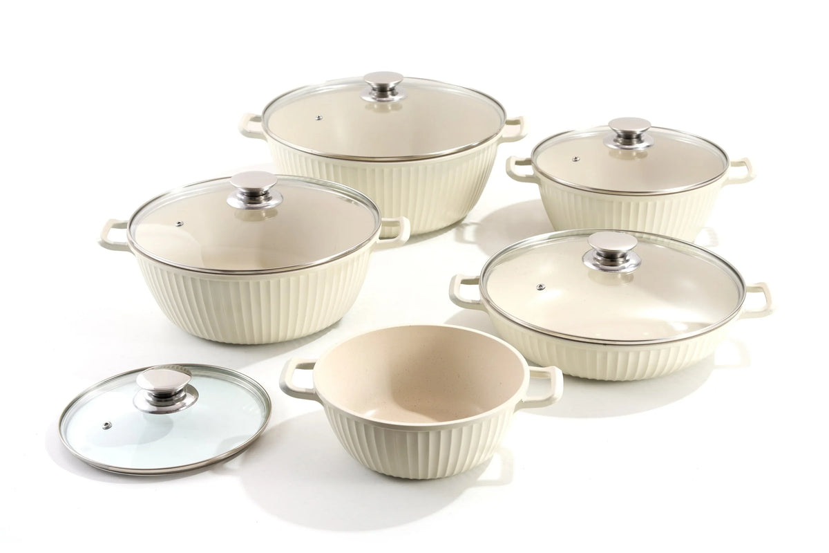 10-Piece Non-Stick Cookware Set with Glass Lids