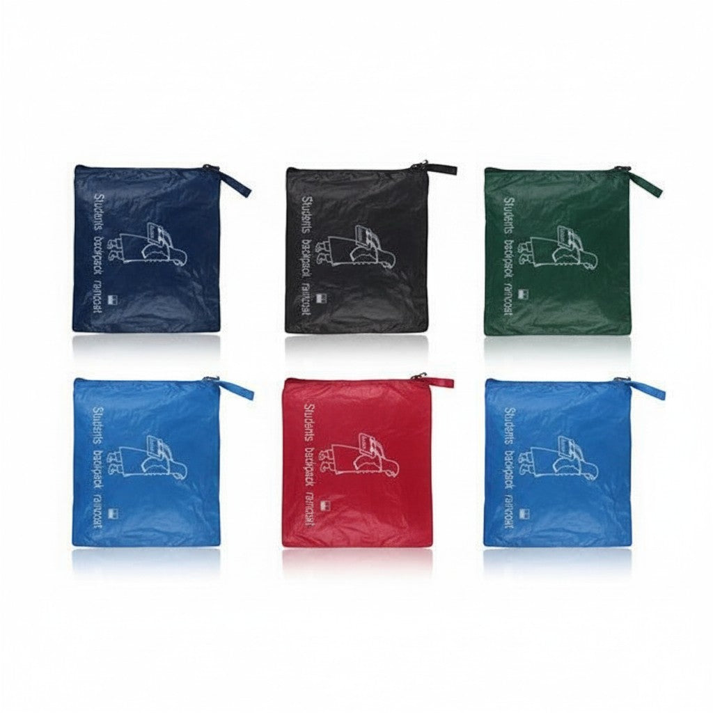 Kids Backpack Waterproof Hooded Portable Raincoat